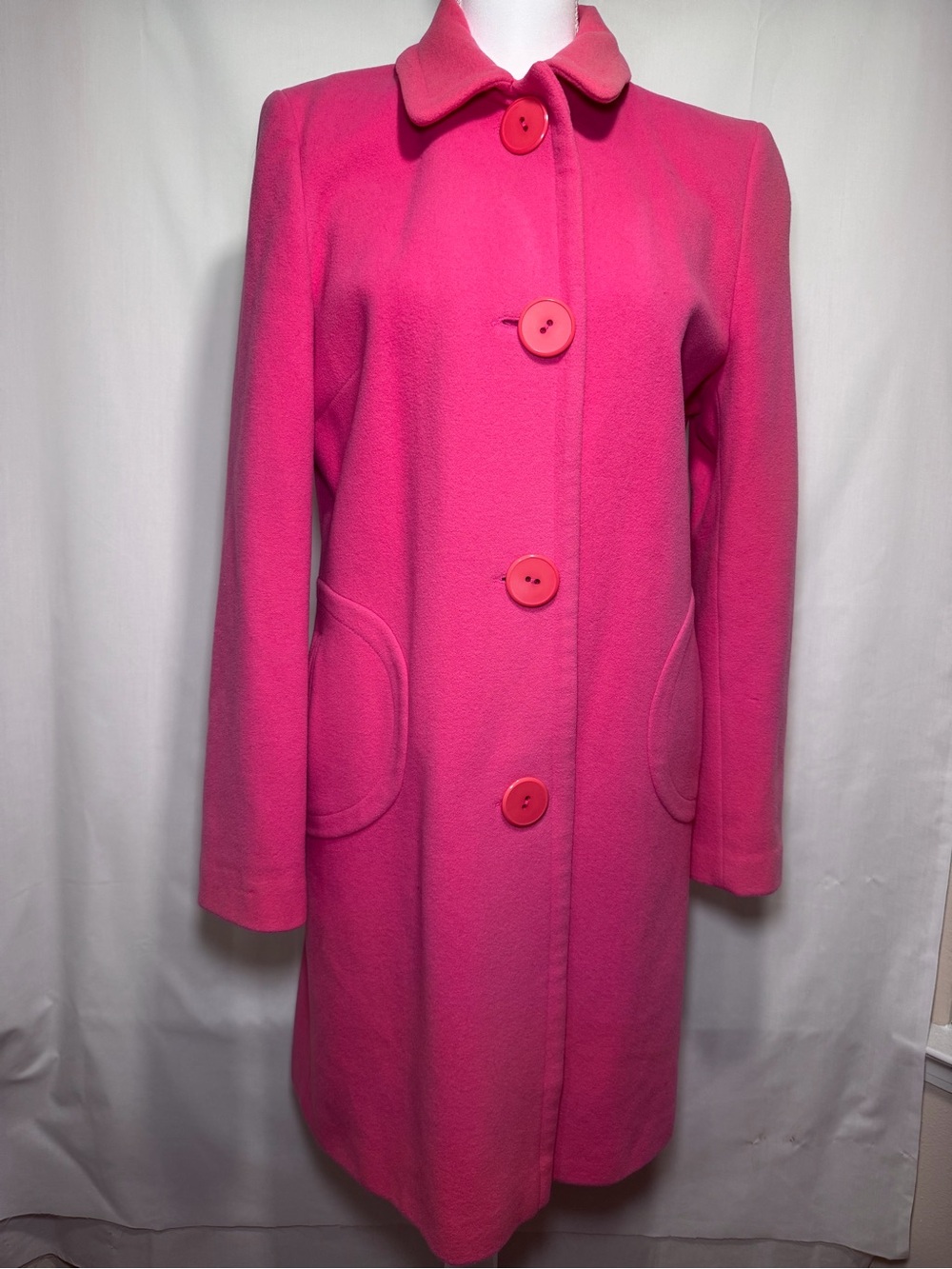Pink Women's Single-Breasted Coat